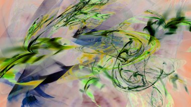 Fantezi kaotik renkli fraktal desen. Soyut Fraktal şekiller. 3D render resimde arka plan veya duvar kağıdı.