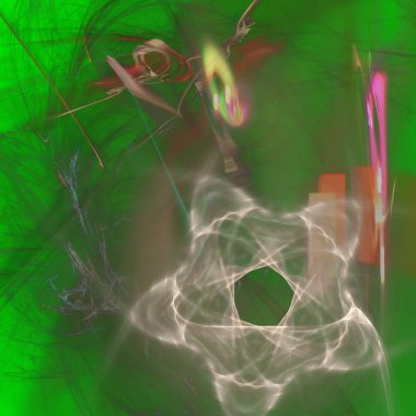 Fantezi kaotik renkli fraktal desen. Soyut Fraktal şekiller. 3D render resimde arka plan veya duvar kağıdı.