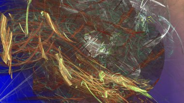 Fantezi kaotik renkli fraktal desen. Soyut Fraktal şekiller. 3D render resimde arka plan veya duvar kağıdı.