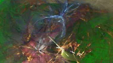 Fantezi kaotik renkli fraktal desen. Soyut Fraktal şekiller. 3D render resimde arka plan veya duvar kağıdı