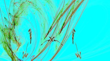 Fantezi kaotik renkli fraktal desen. Soyut Fraktal şekiller. 3D render resimde arka plan veya duvar kağıdı.