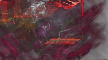 Fantezi kaotik renkli fraktal desen. Soyut Fraktal şekiller. 3D render resimde arka plan veya duvar kağıdı.