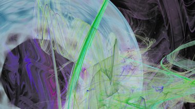 Fantezi kaotik renkli fraktal desen. Soyut Fraktal şekiller. 3D render resimde arka plan veya duvar kağıdı