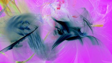 Fantezi kaotik renkli fraktal desen. Soyut Fraktal şekiller. 3D render resimde arka plan veya duvar kağıdı