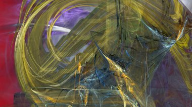 Fantezi kaotik renkli fraktal desen. Soyut Fraktal şekiller. 3D render resimde arka plan veya duvar kağıdı