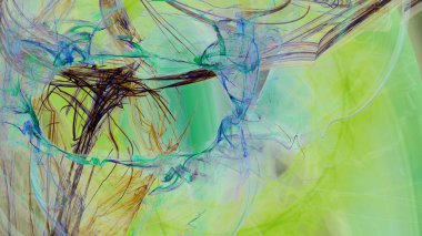 Fantezi kaotik renkli fraktal desen. Soyut Fraktal şekiller. 3D render resimde arka plan veya duvar kağıdı