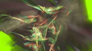 Fantezi kaotik renkli fraktal desen. Soyut Fraktal şekiller. 3D render resimde arka plan veya duvar kağıdı