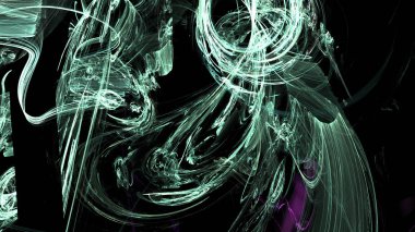 Fantezi kaotik renkli fraktal desen. Soyut Fraktal şekiller. 3D render resimde arka plan veya duvar kağıdı