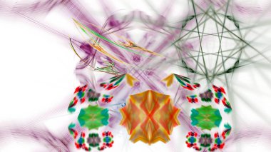 Fantezi kaotik renkli fraktal desen. Soyut Fraktal şekiller. 3D render resimde arka plan veya duvar kağıdı