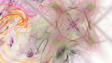 Fantezi kaotik renkli fraktal desen. Soyut Fraktal şekiller. 3D render resimde arka plan veya duvar kağıdı