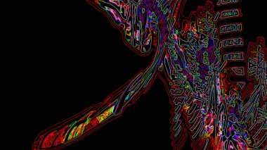 Fantezi kaotik renkli fraktal desen. Soyut Fraktal şekiller. 3D render resimde arka plan veya duvar kağıdı