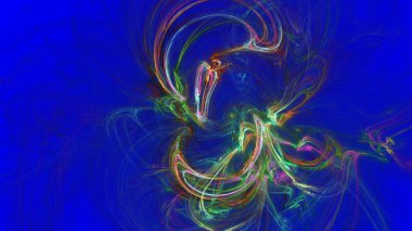 Fantezi kaotik renkli fraktal desen. Soyut Fraktal şekiller. 3D render resimde arka plan veya duvar kağıdı