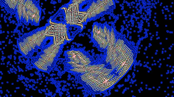 Fantasía Caótica Patrón Fractal Colorido Formas Fractales Abstractas Fondo Ilustración —  Fotos de Stock