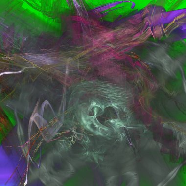 Fantezi kaotik renkli fraktal desen. Soyut Fraktal şekiller. 3D render resimde arka plan veya duvar kağıdı