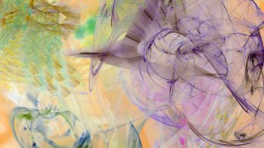 Fantezi kaotik renkli fraktal desen. Soyut Fraktal şekiller. 3D render resimde arka plan veya duvar kağıdı