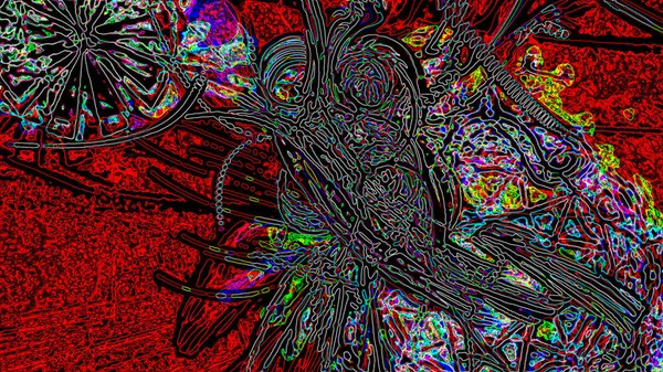 Fantasía caótica patrón fractal colorido. Formas fractales abstractas. Fondo de ilustración de representación 3D o fondo de pantalla — Foto de Stock