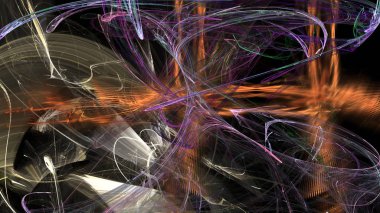 Fantezi kaotik renkli fraktal desen. Soyut Fraktal şekiller. 3D render resimde arka plan veya duvar kağıdı