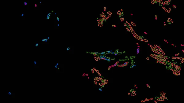 Fantasia modello frattale colorato caotico. Forme frattali astratte. 3D rendering illustrazione sfondo o carta da parati — Foto Stock