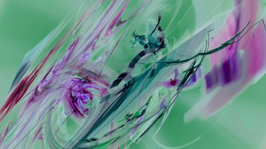 Fantezi kaotik renkli fraktal desen. Soyut Fraktal şekiller. 3D render resimde arka plan veya duvar kağıdı.