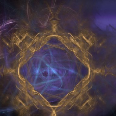 Fantezi kaotik renkli fraktal desen. Soyut Fraktal şekiller. 3D render resimde arka plan veya duvar kağıdı