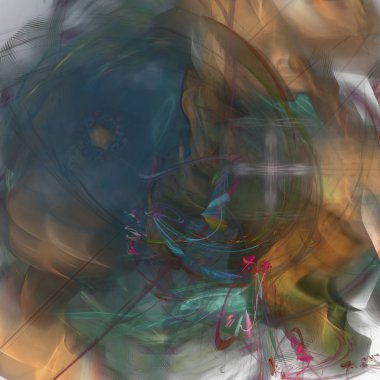 Fantezi kaotik renkli fraktal desen. Soyut Fraktal şekiller. 3D render resimde arka plan veya duvar kağıdı