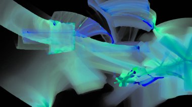 Fantezi kaotik renkli fraktal desen. Soyut Fraktal şekiller. 3D render resimde arka plan veya duvar kağıdı