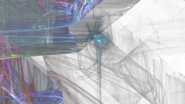 Fantezi kaotik renkli fraktal desen. Soyut Fraktal şekiller. 3D render resimde arka plan veya duvar kağıdı