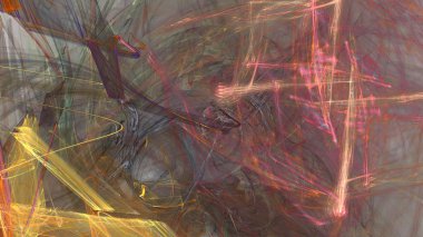 Fantezi kaotik renkli fraktal desen. Soyut Fraktal şekiller. 3D render resimde arka plan veya duvar kağıdı