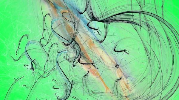 Фантастичний хаотичний барвистий фрактальний візерунок. Абстрактні фрактальні форми. 3D візуалізація ілюстрації фону або шпалер — стокове фото
