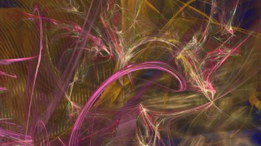 Fantezi kaotik renkli fraktal desen. Soyut Fraktal şekiller. 3D render resimde arka plan veya duvar kağıdı