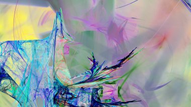 Fantezi kaotik renkli fraktal desen. Soyut Fraktal şekiller. 3D render resimde arka plan veya duvar kağıdı