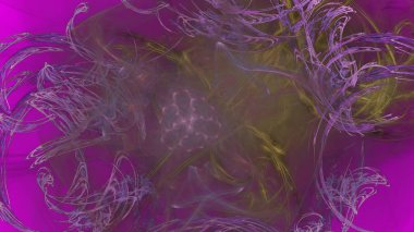 Fantezi kaotik renkli fraktal desen. Soyut Fraktal şekiller. 3D render resimde arka plan veya duvar kağıdı