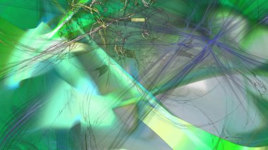 Fantezi kaotik renkli fraktal desen. Soyut Fraktal şekiller. 3D render resimde arka plan veya duvar kağıdı