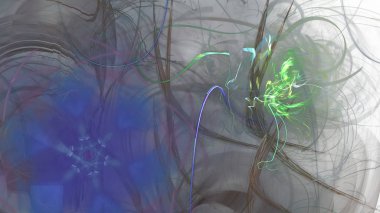 Fantezi kaotik renkli fraktal desen. Soyut Fraktal şekiller. 3D render resimde arka plan veya duvar kağıdı