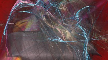 Fantezi kaotik renkli fraktal desen. Soyut Fraktal şekiller. 3D render resimde arka plan veya duvar kağıdı