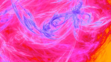 Fantezi kaotik renkli fraktal desen. Soyut Fraktal şekiller. 3D render resimde arka plan veya duvar kağıdı