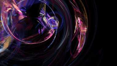 Fantezi kaotik renkli fraktal desen. Soyut Fraktal şekiller. 3D render resimde arka plan veya duvar kağıdı