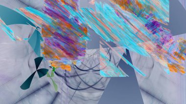 Fantezi kaotik renkli fraktal desen. Soyut Fraktal şekiller. 3D render resimde arka plan veya duvar kağıdı