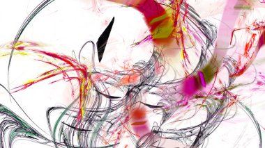 Fantezi kaotik renkli fraktal desen. Soyut Fraktal şekiller. 3D render resimde arka plan veya duvar kağıdı