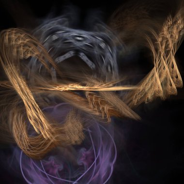 Fantezi kaotik renkli fraktal desen. Soyut Fraktal şekiller. 3D render resimde arka plan veya duvar kağıdı