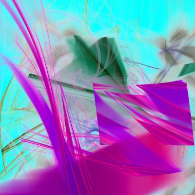 Fantezi kaotik renkli fraktal desen. Soyut Fraktal şekiller. 3D render resimde arka plan veya duvar kağıdı