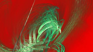 Fantezi kaotik renkli fraktal desen. Soyut Fraktal şekiller. 3D render resimde arka plan veya duvar kağıdı