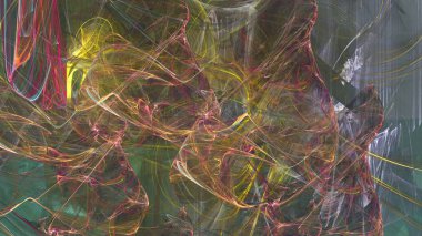 Fantezi kaotik renkli fraktal desen. Soyut Fraktal şekiller. 3D render resimde arka plan veya duvar kağıdı