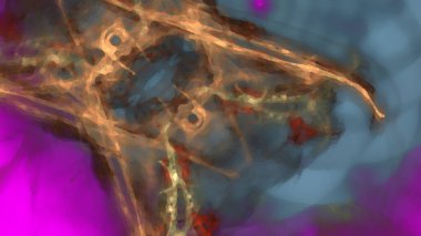 Fantezi kaotik renkli fraktal desen. Soyut Fraktal şekiller. 3D render resimde arka plan veya duvar kağıdı