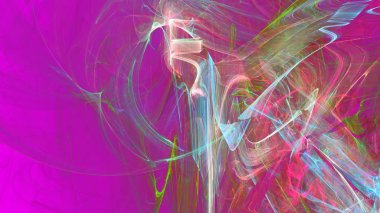 Fantezi kaotik renkli fraktal desen. Soyut Fraktal şekiller. 3D render resimde arka plan veya duvar kağıdı