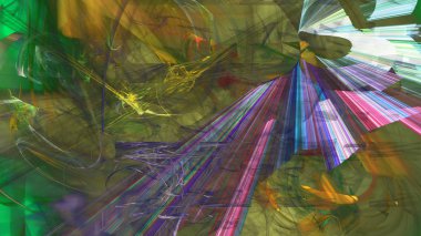 Fantezi kaotik renkli fraktal desen. Soyut Fraktal şekiller. 3D render resimde arka plan veya duvar kağıdı