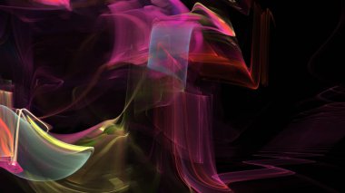 Fantezi kaotik renkli fraktal desen. Soyut Fraktal şekiller. 3D render resimde arka plan veya duvar kağıdı