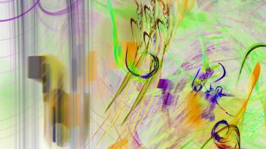 Fantezi kaotik renkli fraktal desen. Soyut Fraktal şekiller. 3D render resimde arka plan veya duvar kağıdı