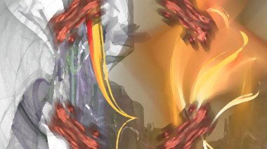 Fantezi kaotik renkli fraktal desen. Soyut Fraktal şekiller. 3D render resimde arka plan veya duvar kağıdı