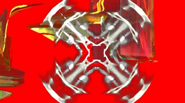 Fantezi kaotik renkli fraktal desen. Soyut Fraktal şekiller. 3D render resimde arka plan veya duvar kağıdı